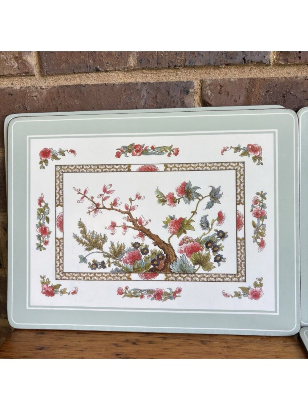 Set of 4 Pimpernel Indian Tree Placemats Cork Backed De Luxe Finish 9x12” Rectan